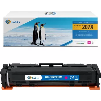 G&G XL Toner Kompatibel mit HP 207X/ W2213X (Mit Chip) Magenta