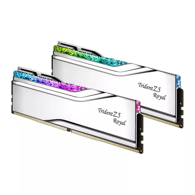 G.Skill Trident Z5 Royal RGB 48GB (2x24GB) DDR5-8400 CL40 Desktop-Speicherkit - Poliertes Silber