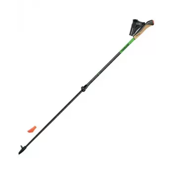 Gabel Carbon XT 2S-80 F.L. Verstellbare Nordic-Walking-Stöcke, 78-135 cm, Schwarz/Grün