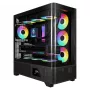 Gamdias Atlas P2 GAMING Mid-Tower ARGB Gehäuse aus gehärtetem Glas, Schwarz, 4x120mm ARGB Lüfter