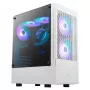 GAMDIAS Talos E3 MESH Gaming-Midi-Tower Gehäuse, Weiß, gehärtetes Glas, 4x120mm ARGB-Lüfter, ATX/Micro-ATX/Mini-ITX, Mesh-Frontpanel