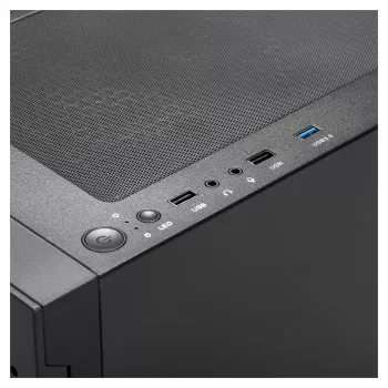 Gamdias Talos E3 Mesh RGB Midi-Tower ATX Gehäuse mit gehärteten Glaspanels (Schwarz)