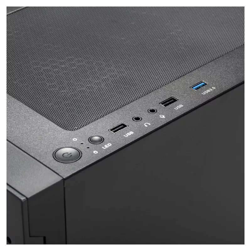 Gamdias Talos E3 Mesh RGB Midi-Tower ATX Gehäuse mit gehärteten Glaspanels (Schwarz)