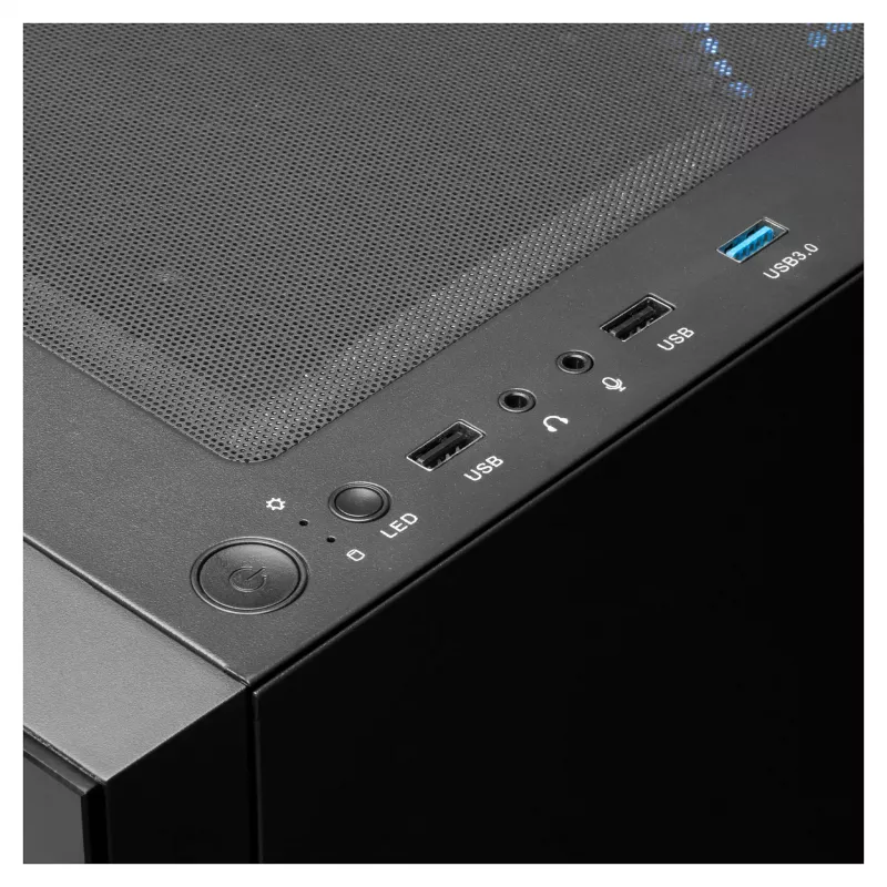 GAMDIAS Talos E3 RGB Midi-Tower ATX Gehäuse mit gehärtetem Glas Seitenteil (Schwarz)