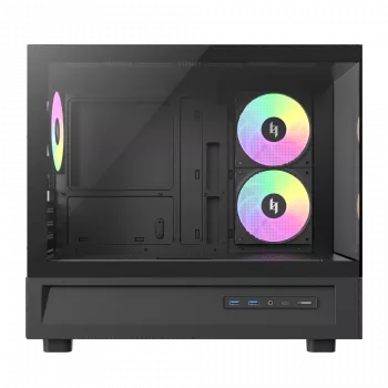 GAMEMAX NEX C31 BK Mid-Tower PC-Gehäuse, MATX/BTF, Schwarz