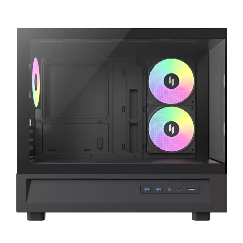 GAMEMAX NEX C31 BK Mid-Tower PC-Gehäuse, MATX/BTF, Schwarz