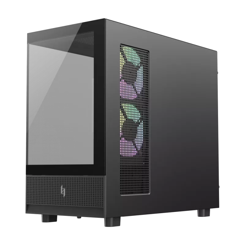 GAMEMAX NEX C31 BK Mid-Tower PC-Gehäuse, MATX/BTF, Schwarz