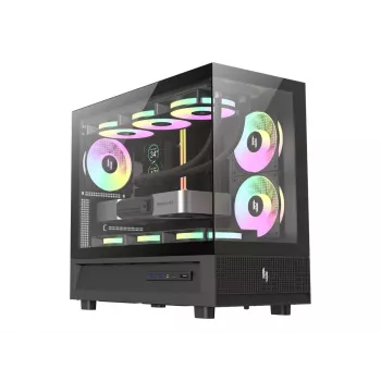 GAMEMAX NEX C31 BK Mid-Tower PC-Gehäuse, MATX/BTF, Schwarz
