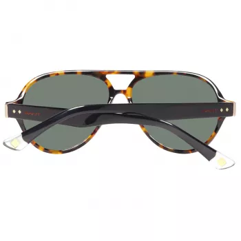 GANT GRS2003TOBLK2 Herren-Rechteck-Sonnenbrille - Schwarzer Rahmen, Graue Gläser, 58 mm