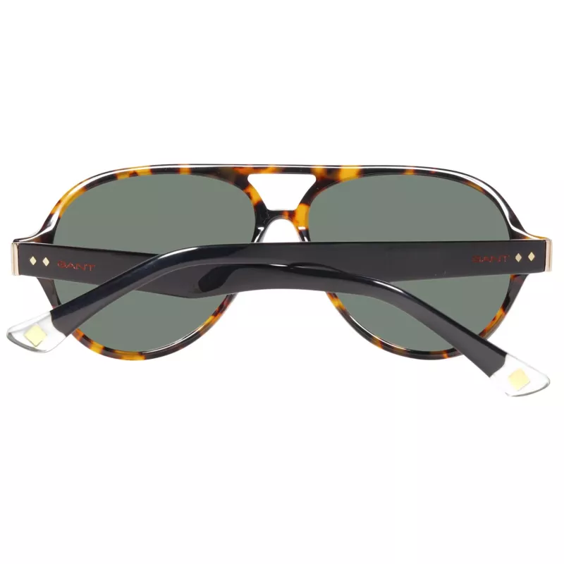 GANT GRS2003TOBLK2 Herren-Rechteck-Sonnenbrille - Schwarzer Rahmen, Graue Gläser, 58 mm