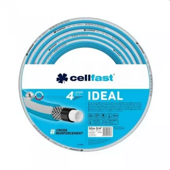 Gartenschlauch - Cellfast IDEAL (10-262) - 20m, 1/2 Zoll, 3-lagig PVC, transparent grün mit gelbem Streifen