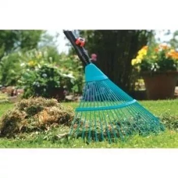 Gardena combisystem Laubharke 3100, 50 cm Arbeitsbreite, Kunststoffzinken, Grau/Orange