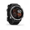 Garmin Approach S44 Silberner Aluminium-Lünette mit schwarzem Silikonarmband