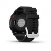 Garmin Approach S44 Silberner Aluminium-Lünette mit schwarzem Silikonarmband