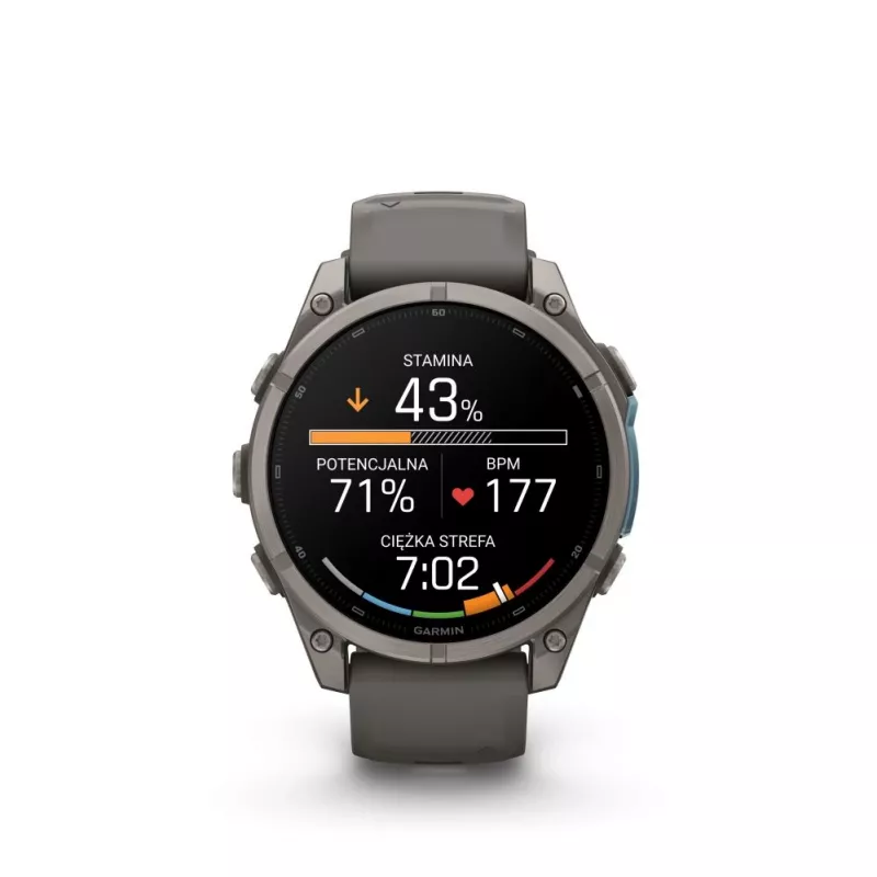 Garmin Fenix 9 – 47mm Titan mit Pebble Grey Silikonarmband