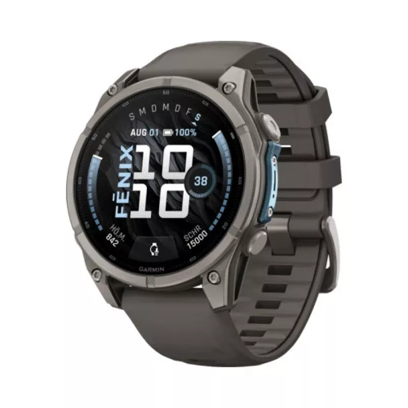 Garmin Fenix 9 – 47mm Titan mit Pebble Grey Silikonarmband