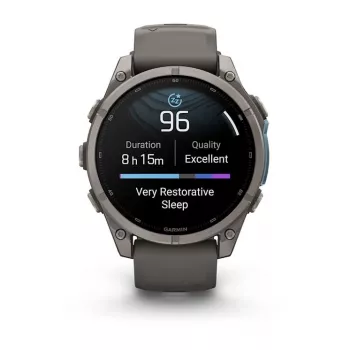Garmin Fenix 9 – 47mm Titan mit Pebble Grey Silikonarmband