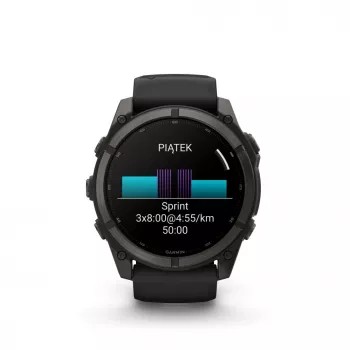 Garmin fenix 9 – 51 mm, Carbon Grey DLC Titanium mit schwarzem Silikonarmband 010-04763-11