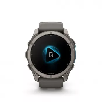 Garmin fenix 9 – 51 mm, Titan mit Pebble Grey Silikonarmband 010-04763-01