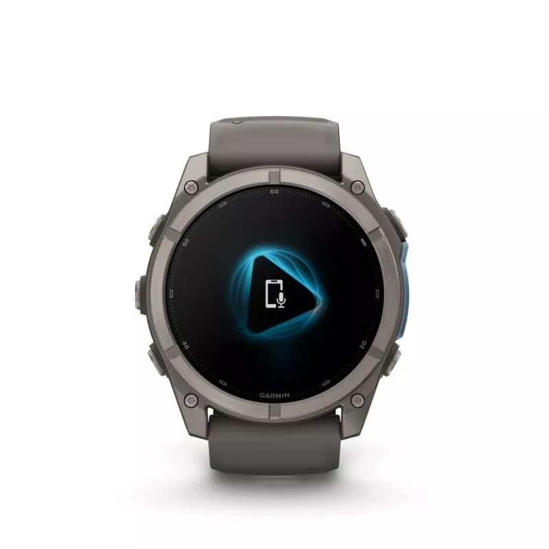 Garmin fenix 9 – 51 mm, Titan mit Pebble Grey Silikonarmband 010-04763-01