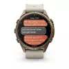 Garmin Fenix 9 Pro – inReach, 43mm Autumn Gold Titanium mit Cream/French Grey Silikonarmband