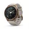 Garmin Fenix 9 Pro – inReach, 43mm Autumn Gold Titanium mit Cream/French Grey Silikonarmband