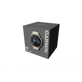 Garmin Fenix 9 Pro – inReach, 43mm Autumn Gold Titanium mit Cream/French Grey Silikonarmband