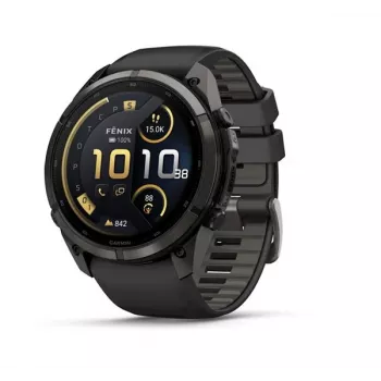 Garmin Fenix 9 Pro – inReach, 51 mm Carbon Gray DLC Titanium mit Black/Pebble Grey Silikonarmband