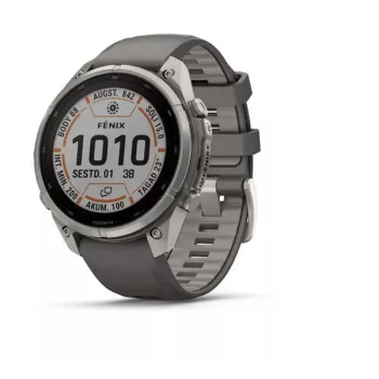 Garmin fenix 9 Pro – inReach, Solar, 47mm Titan mit Pebble Grey Silikonarmband