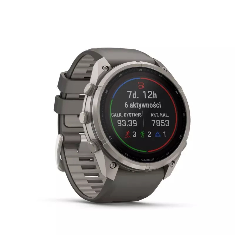 Garmin Fenix 9 Pro – inReach, Solar, 51mm Titan mit kieselgrauem Silikonarmband