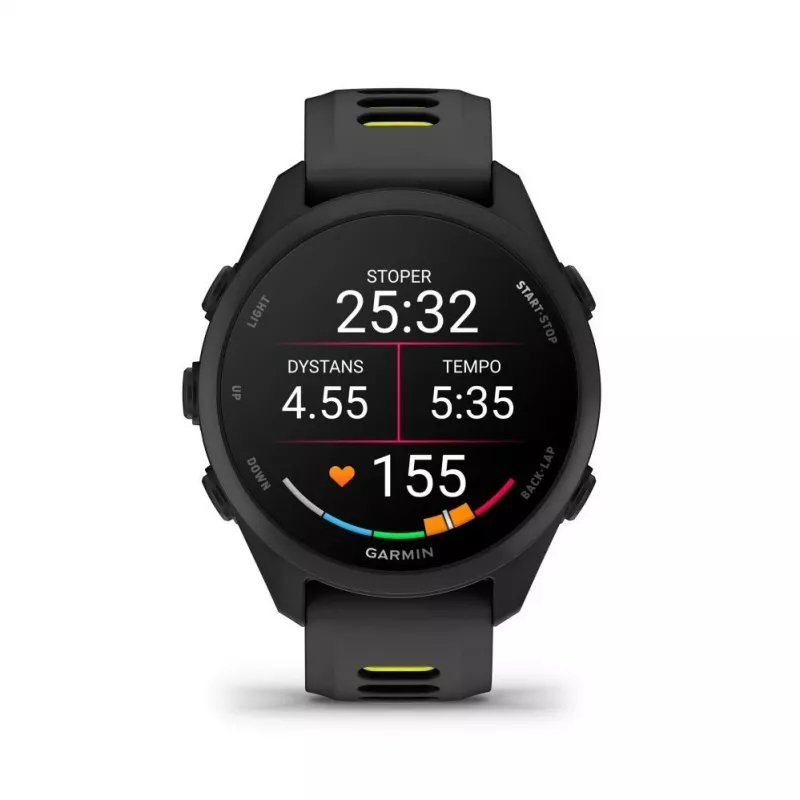 Garmin FORERUNNER 170 Black mit schwarzem/ampelgelbem Armband