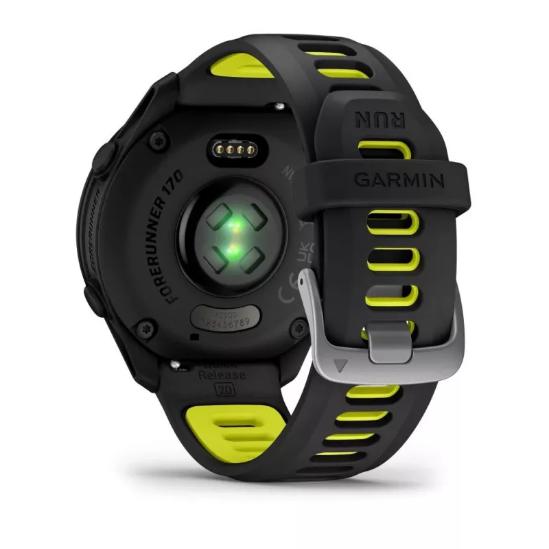 Garmin Forerunner 170 Music, Schwarz mit schwarzem/gelbem Band