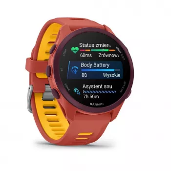 Garmin Forerunner 170 Music GPS-Laufuhr, Berry-Gehäuse mit rot-pinkem/mangofarbenem Armband