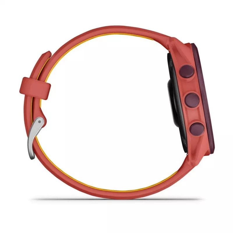 Garmin Forerunner 170 Music GPS-Laufuhr, Berry-Gehäuse mit rot-pinkem/mangofarbenem Armband