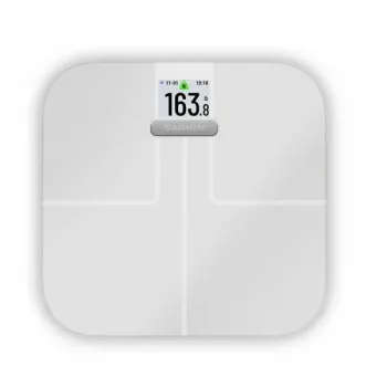 Garmin Index S2 Smart Scale (Weiß) – Körperanalyse-Waage mit Wi-Fi, Bluetooth, Farb-LCD