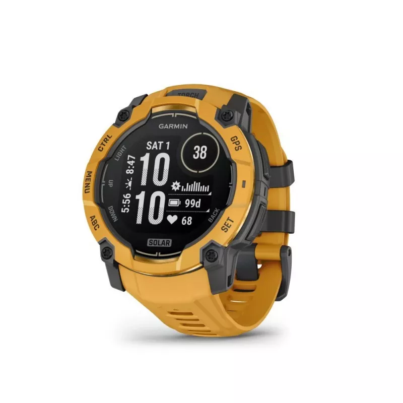 Garmin Instinct 3 – 50 mm, Solar Sunburst mit Sunburst/Grau Armband
