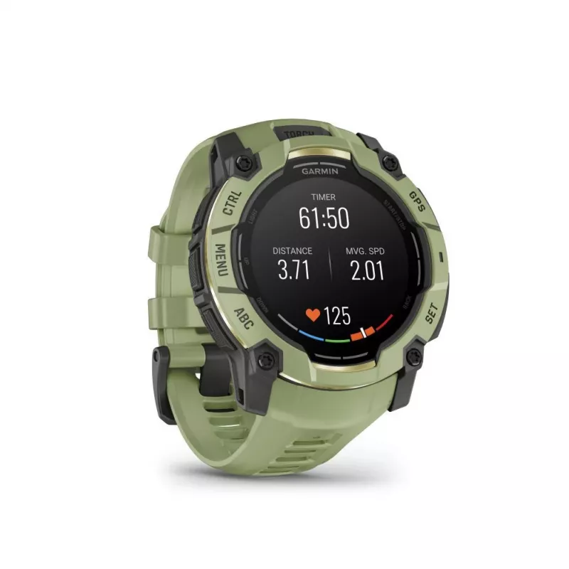 Garmin Instinct 3 50mm AMOLED Fern Green Smartwatch mit fern green Silikonarmband
