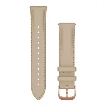 Garmin Quick Release Armband (20 mm) Hellbeiges italienisches Leder mit 18K Roségold PVD-Beschlägen