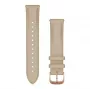 Garmin Quick Release Armband (20 mm) Hellbeiges italienisches Leder mit 18K Roségold PVD-Beschlägen