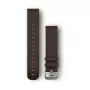 Garmin Quick Release Bands (20 mm) Dunkelbraunes Leder, silberne Hardware