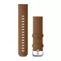 Garmin Quick Release Armbänder (22 mm) Braunes Italienisches Leder, Silberne Hardware
