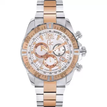 GC Herrenuhr Y02006G1 Swiss Quartz Chronograph - 45mm Edelstahlgehäuse, schwarzes Zifferblatt