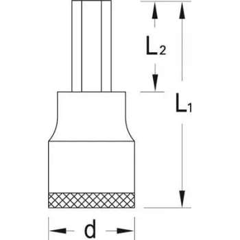 GEDORE 1/2 inch Antrieb Innen-Sechskant-Steckschlüssel-Bit 8 mm, 90 mm Länge, DIN 7422, manganphosphatiert 6157730