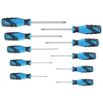 GEDORE Werkstatt Torx Schraubendreher-Set, 10-teilig, TX6-TX40, 2-Komponenten-Griff, DIN ISO 8764 1482335