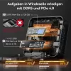 GEEKOM AX8 MAX Mini PC, Intel Core i7-12650H, 16GB DDR5, 512GB SSD, Windows 11 Pro, Silber