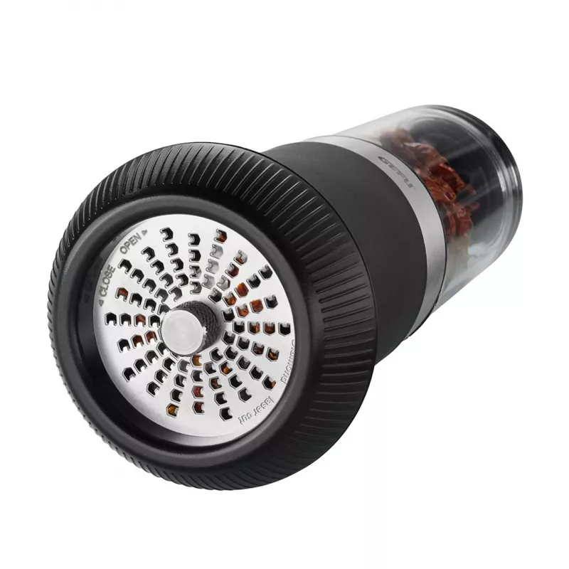 GEFU 34631 Trommelreibe TRANSFORMA Manuelle Reibe und Spiralschneider Schwarz, Transparent