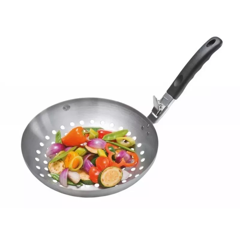 GEFU 89250 Wokpfanne 30 cm Edelstahl mit Antihaftbeschichtung, induktionsgeeignet, ofenfest bis 200°C, tropffreier Ausgießrand