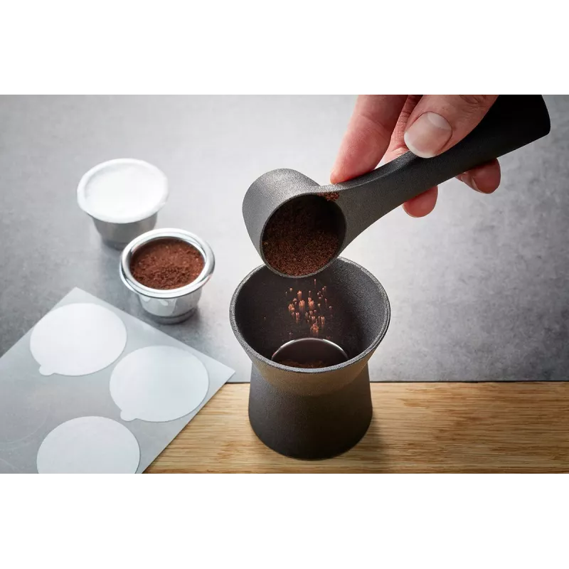 GEFU CONSCIO 8-teiliges Nespresso-Kaffeetassen-Set mit Untertassen, Porzellan, 180 ml, Weiß