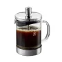 GEFU DIEGO French Press Kaffeemaschine 600 ml, Borosilikatglas & Edelstahl, Silber/Schwarz