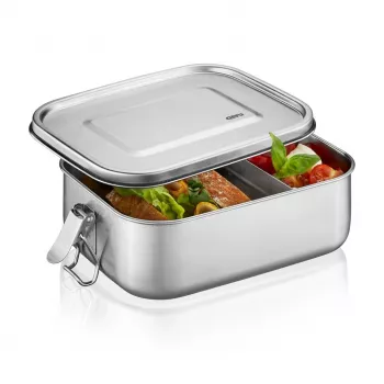 GEFU ENDURE Small Lunch Box 0.7L Edelstahl mit grüner Silikondichtung